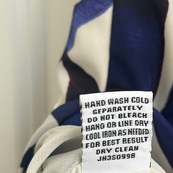 Jay.e blue abstract floral shell sleeveless top blouse size large zipper detail - Picture 5 of 10